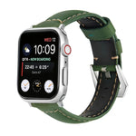 실버 버클 천연 가죽 시계 밴드, Apple Watch 시리즈 8&7 45mm용, Apple Watch 시리즈 8&7 41mm용