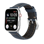 실버 버클 천연 가죽 시계 밴드, Apple Watch 시리즈 8&7 45mm용, Apple Watch 시리즈 8&7 41mm용