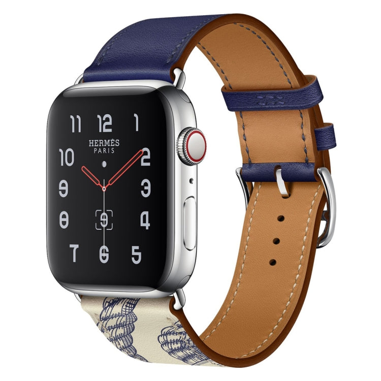 실크 스크린 패턴 가죽 시계 밴드, Apple Watch 시리즈 7 41mm / 6 & SE & 5 & 4 40mm / 3 & 2 & 1 38mm, Apple Watch 시리즈 8&7 41mm / SE 2&6&SE&5&4 40mm / 3&2&1 38mm용