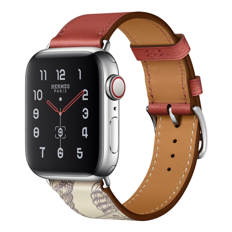 실크 스크린 패턴 가죽 시계 밴드, Apple Watch 시리즈 7 41mm / 6 & SE & 5 & 4 40mm / 3 & 2 & 1 38mm, Apple Watch 시리즈 8&7 41mm / SE 2&6&SE&5&4 40mm / 3&2&1 38mm용