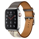 실크 스크린 패턴 가죽 시계 밴드, Apple Watch 시리즈 7 41mm / 6 & SE & 5 & 4 40mm / 3 & 2 & 1 38mm, Apple Watch 시리즈 8&7 41mm / SE 2&6&SE&5&4 40mm / 3&2&1 38mm용