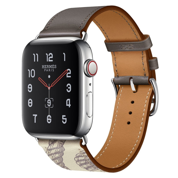 실크 스크린 패턴 가죽 시계 밴드, Apple Watch 시리즈 7 41mm / 6 & SE & 5 & 4 40mm / 3 & 2 & 1 38mm, Apple Watch 시리즈 8&7 41mm / SE 2&6&SE&5&4 40mm / 3&2&1 38mm용