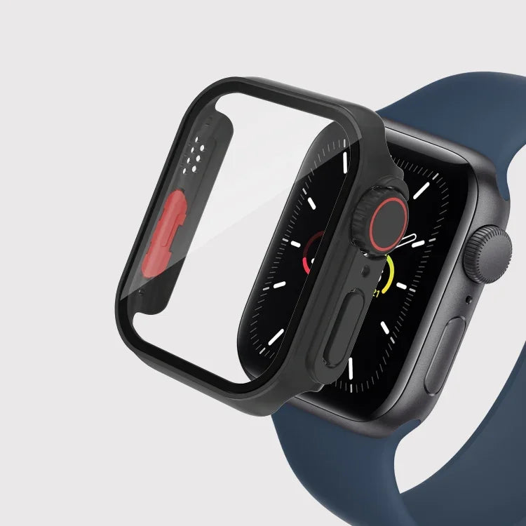 분리형 버튼이 있는 필름 PC 시계 케이스, Apple Watch 시리즈 9 / 8 / 7 41mm용, Apple Watch 시리즈 SE 2025 / SE 2 / 6 / SE / 5 / 4 40mm용, Apple Watch SE 2025 / SE 2 / 6 / SE / 5 / 4 40mm용