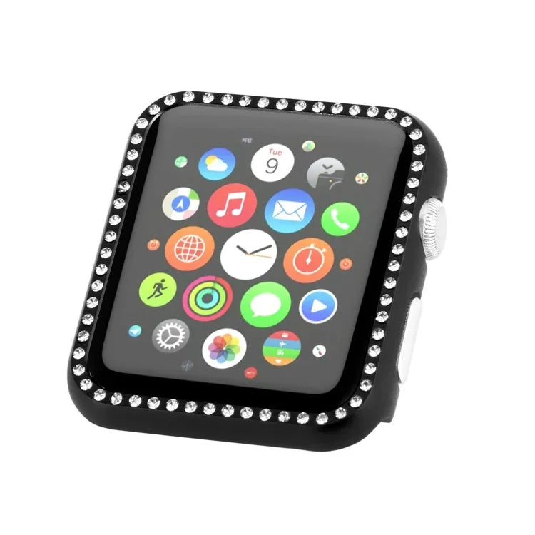 알루미늄 합금 다이아몬드 시계 보호 케이스, Apple Watch 시리즈 9 / 8 / 7 45mm용, Apple Watch 시리즈 SE 2025&SE 2&6&SE&5&4 44mm용, Apple Watch 시리즈 3&2&1 42mm용, Apple Watch 시리즈 9 / 8 / 7 41mm용