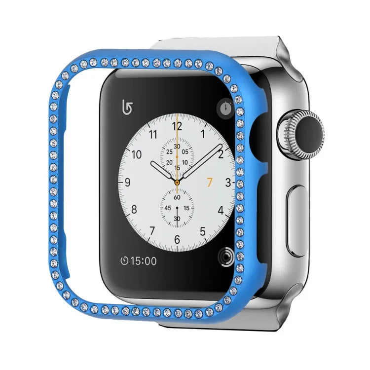 알루미늄 합금 다이아몬드 시계 보호 케이스, Apple Watch 시리즈 9 / 8 / 7 45mm용, Apple Watch 시리즈 SE 2025&SE 2&6&SE&5&4 44mm용, Apple Watch 시리즈 3&2&1 42mm용, Apple Watch 시리즈 9 / 8 / 7 41mm용