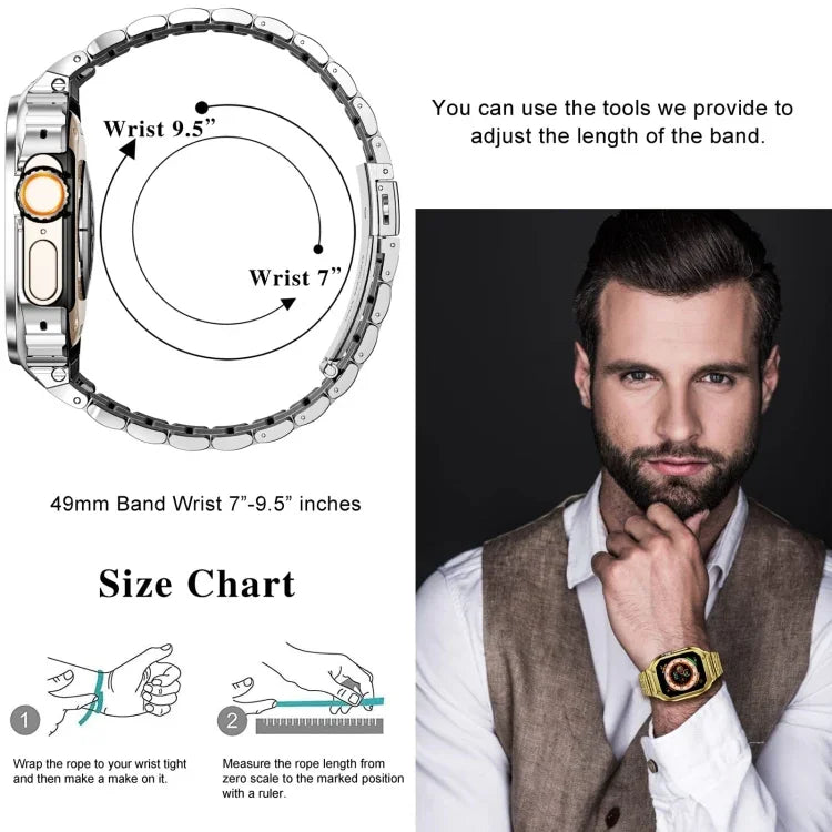 금속 일체형 시계 보호 케이스, Apple Watch 시리즈 SE 2025&6&SE&5&4 44mm용, Apple Watch Ultra 3 / 2 / 1 49mm용, Apple Watch 시리즈 9 / 8 / 7 45mm용