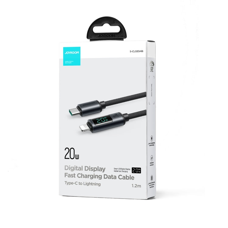 JOYROOM S-CL020A16 20W USB-C / Type-C to 8핀 디지털 디스플레이 고속 충전 데이터 케이블, Type-C to 8핀