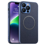 Skin Feel Litchi Texture MagSafe Magnetic Phone Case, For iPhone 11 Pro Max