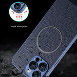 Skin Feel Litchi Texture MagSafe Magnetic Phone Case, For iPhone 11 Pro Max