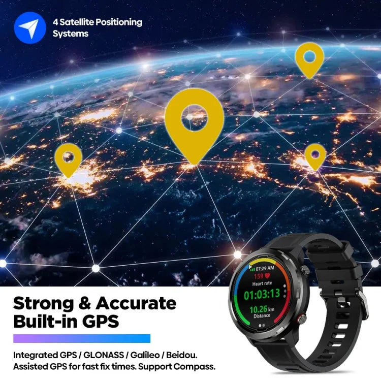 Zeblaze Stratos 2 Lite 1.32인치 IPS 화면 5 ATM 방수 GPS 스마트워치, 심박수 모니터링 / 스포츠 모드 지원, Stratos 2 Lite