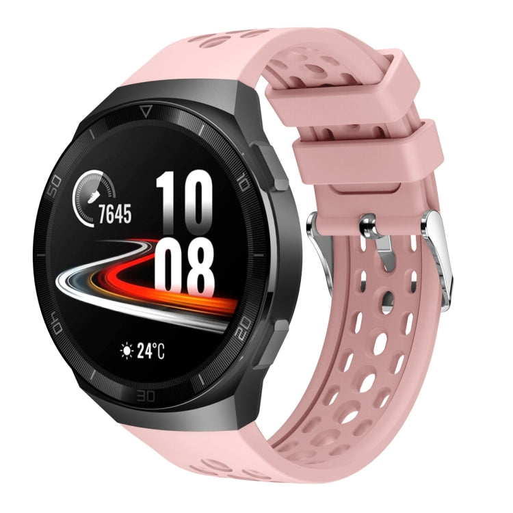 Solid Color Round Hole Silicone Watch Band, For Huawei Watch GT 2e