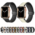 자석 접이식 실리콘 가죽 시계 밴드, Apple Watch 시리즈 8&7 41mm용