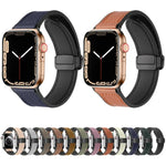 애플 워치 울트라 49mm / 시리즈 8&7 45mm / SE 2&6&SE&5&4 44mm / 3&2&1 42mm용 자기 접이식 실리콘 가죽 시계 밴드, 애플 워치 울트라 49mm용