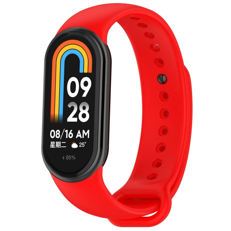 Solid Color Stainless Steel Plug Replacement Watch Band, For Xiaomi Mi Band 8
