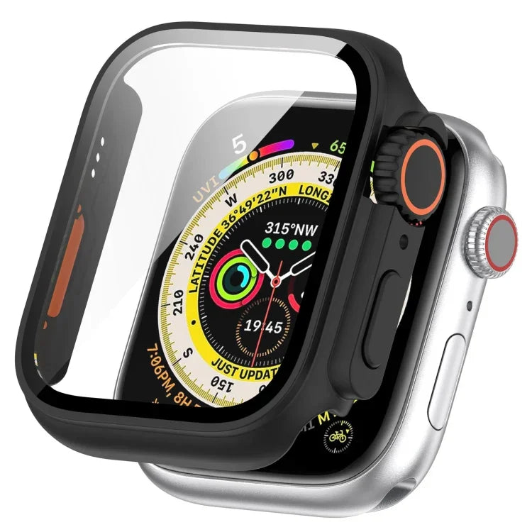 Tempered Film + PC Integrated Watch Protective Case, For Apple Watch Series SE 2 / 6 / SE / 5 / 4 40mm, For Apple Watch Series 9 / 8 / 7 41mm, For Apple Watch Series SE 2 / 6 / SE / 5 / 4 44mm, For Apple Watch Series 9 / 8 / 7 45mm