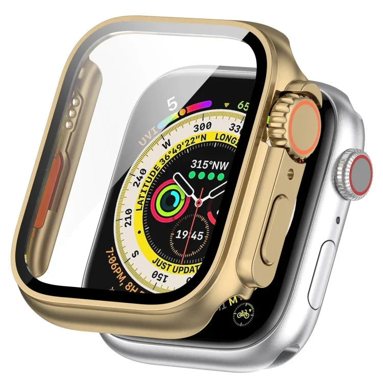 Tempered Film + PC Integrated Watch Protective Case, For Apple Watch Series SE 2 / 6 / SE / 5 / 4 40mm, For Apple Watch Series 9 / 8 / 7 41mm, For Apple Watch Series SE 2 / 6 / SE / 5 / 4 44mm, For Apple Watch Series 9 / 8 / 7 45mm