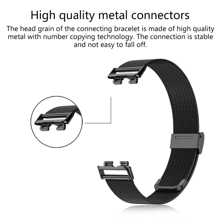 16mm Milan Stainless Steel Metal Mesh Watch Band, For Huawei Band 8