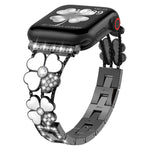 페탈 메탈 다이아몬드 시계 밴드, 애플 워치 SE 2023 44mm, 애플 워치 울트라 49mm, 애플 워치 8 41mm, 애플 워치 8 45mm, 애플 워치 7 41mm, 애플 워치 7 45mm, 애플 워치 SE 2023 40mm, 애플 워치 SE 2022 40mm용
