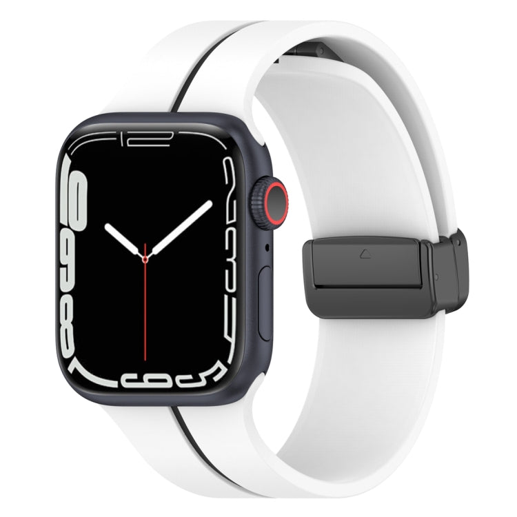Two Color Folding Buckle Silicone Watch Band, For Apple Watch 2 42 mm, For Apple Watch 38mm, For Apple Watch 42mm, For Apple Watch Ultra 2 49mm