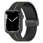 투톤 접이식 버클 실리콘 시계줄, 애플 워치 9 45mm용, 애플 워치 9 41mm용