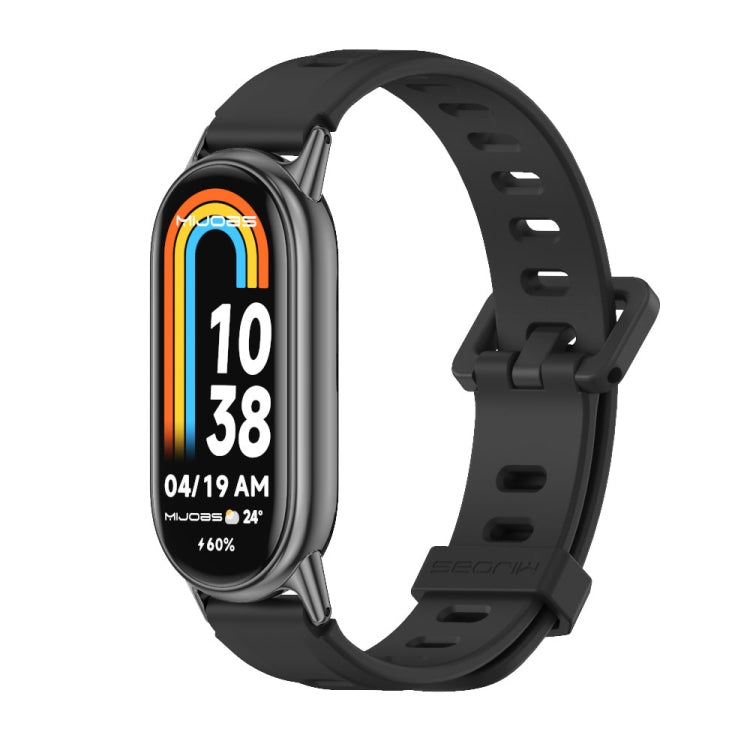 Mijobs Flat Hole Breathable Silicone Watch Band, For Xiaomi Smart Band 11 / 10 / 9 / 8