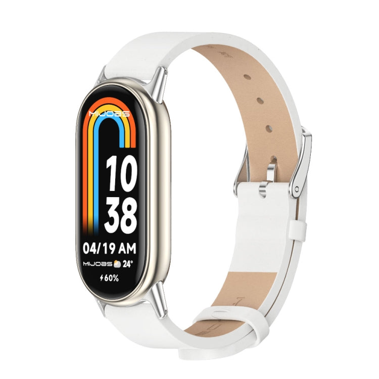 Mijobs Microfiber PU Leather Watch Band, For Xiaomi Smart Band 11 / 10 / 9 / 8