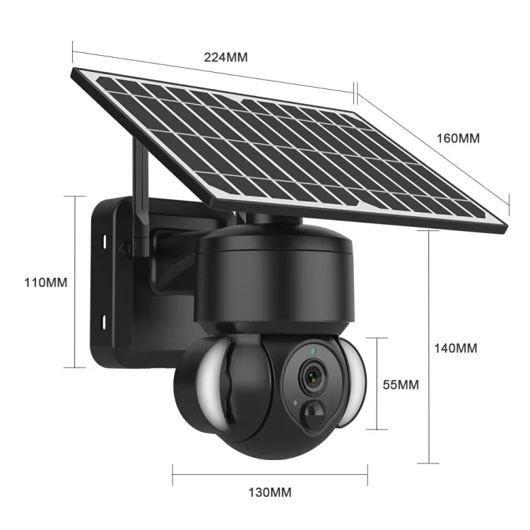 SHIWOJIA IP66 방수 4G 3MP 태양광 돔 IP 카메라, 양방향 오디오 및 PIR 모션 감지 및 야간 시야, EU, AU, US