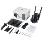 SHIWOJIA IP66 방수 4G 3MP 태양광 돔 IP 카메라, 양방향 오디오 및 PIR 모션 감지 및 야간 시야, EU, AU, US