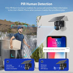SHIWOJIA IP66 방수 4G 3MP 태양광 돔 IP 카메라, 양방향 오디오 및 PIR 모션 감지 및 야간 시야, EU, AU, US