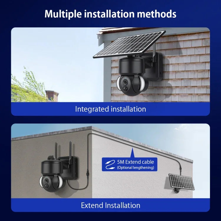 SHIWOJIA IP66 방수 4G 3MP 태양광 돔 IP 카메라, 양방향 오디오 및 PIR 모션 감지 및 야간 시야, EU, AU, US