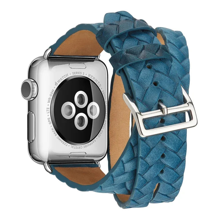 최상급 가죽 엠보싱 크라운 시계줄, Apple Watch 시리즈 5 & 4 40mm / 3 & 2 & 1 38mm용, Apple Watch 시리즈 7 45mm / 6 & SE & 5 & 4 44mm / 3 & 2 & 1 42mm용