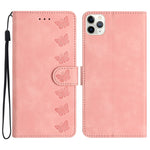 Seven Butterflies Embossed Leather Phone Case, For iPhone 12 mini, For iPhone 11 Pro Max, For iPhone 11, For iPhone 11 Pro