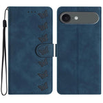 세븐 버터플라이 엠보스드 가죽 휴대폰 케이스, 아이폰 16e / 17e용, 아이폰 17 프로 맥스용, 아이폰 17 프로용, 아이폰 17용, 아이폰 에어용, 아이폰 16 프로 맥스용, 아이폰 16 프로용, 아이폰 16 플러스용