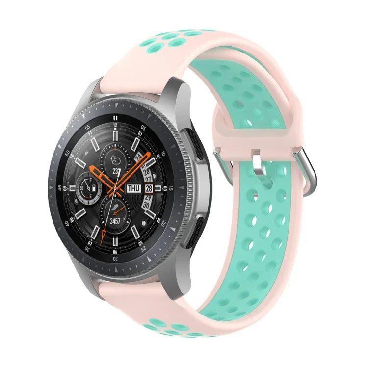 Universal Sports Two-tone Silicone Replacement Wrist Strap, For Samsung Galaxy Watch 46mm / Gear S3, For Huawei Watch GT2 / Honor Magic Watch 2 46mm