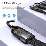 YESIDO CA111 1.2m 4A USB to 듀얼 Type-C + 듀얼 8핀 충전 케이블, CA111