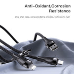 YESIDO CA111 1.2m 4A USB to 듀얼 Type-C + 듀얼 8핀 충전 케이블, CA111