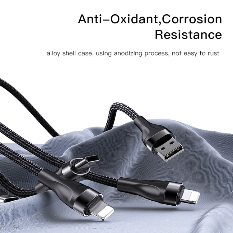 YESIDO CA111 1.2m 4A USB to 듀얼 Type-C + 듀얼 8핀 충전 케이블, CA111