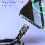 YESIDO CA107 1.2m 2.4A USB-C / Type-C to 8 Pin OD0.6 Charging Data Cable, CA107