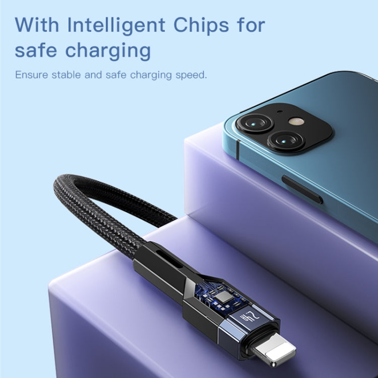 YESIDO CA107 1.2m 2.4A USB-C / Type-C to 8 Pin OD0.6 Charging Data Cable, CA107