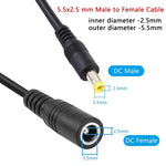 5.5 x 2.5mm 암-수 DC 전원 연장 케이블, 1m, 1.5m, 3m, 5m, 10m