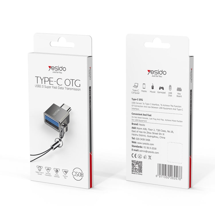 Yesido GS08 타입-C to USB 3.0 OTG 미니 커넥터 어댑터 키체인 포함