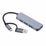 2301 4 in 1 USB+USB-C/Type-C to USB Multi-function Docking Station HUB Adapter, 2301