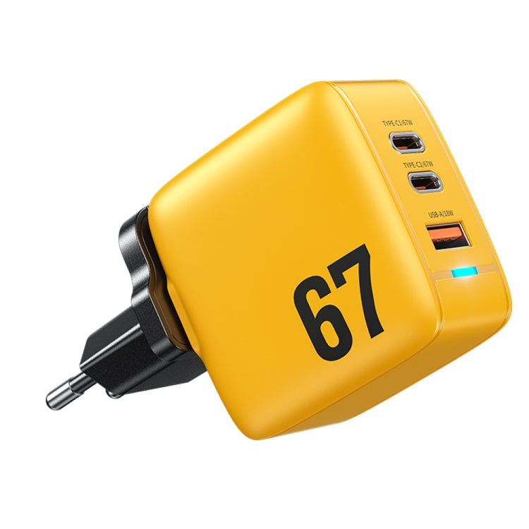 WK WP-U141 67W USB+듀얼 USB-C / 타입-C GaN 충전기, CN 플러그, US 플러그, EU 플러그, UK 플러그