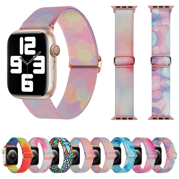 Painted Pattern Nylon Replacement Watch Band, For Apple Watch 9 45mm, For Apple Watch SE 2022 40mm, For Apple Watch 9 41mm, For Apple Watch SE 2022 44mm, For Apple Watch 7 41mm, For Apple Watch 7 45mm