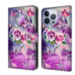 Crystal 3D Shockproof Protective Leather Phone Case, For iPhone 14 Pro Max, For iPhone 15