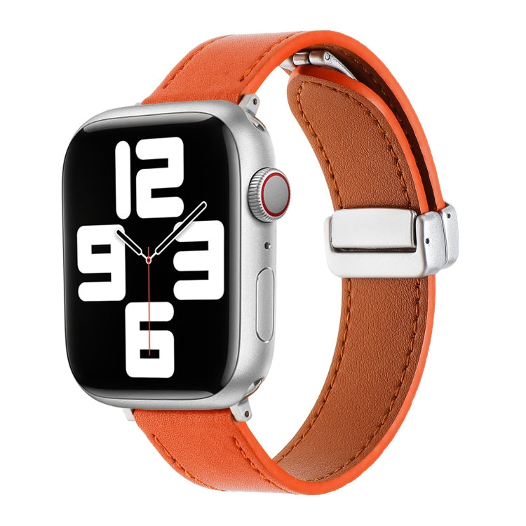 Magnetic Buckle Skin Feel Leather Watch Band, For Apple Watch Serie 6 40mm, For Apple Watch Serie 6 44mm, For Apple Watch Serie 5 44mm, For Apple Watch Serie 5 40mm, For Apple Watch Serie 4 44mm, For Apple Watch 42mm