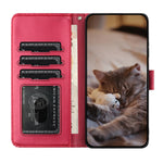 고양이 엠보싱 패턴 가죽 휴대폰 케이스와 스트랩, iPhone 16e / 17e용, iPhone 17 Pro Max용, iPhone 17 Pro용, iPhone 17용, iPhone Air용, iPhone 16 Pro Max용, iPhone 16 Pro용, iPhone 16 Plus용, iPhone 16용