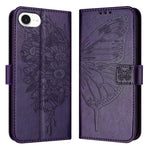 Embossed Butterfly Leather Phone Case, For iPhone 17e / 16e, For iPhone 17 Pro Max, For iPhone 17 Pro, For iPhone 17, For iPhone Air, For iPhone 16 Pro Max