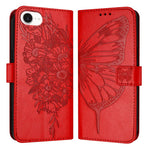 Embossed Butterfly Leather Phone Case, For iPhone 17e / 16e, For iPhone 17 Pro Max, For iPhone 17 Pro, For iPhone 17, For iPhone Air, For iPhone 16 Pro Max