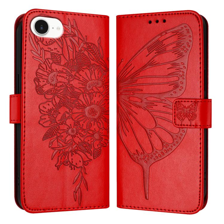 Embossed Butterfly Leather Phone Case, For iPhone 17e / 16e, For iPhone 17 Pro Max, For iPhone 17 Pro, For iPhone 17, For iPhone Air, For iPhone 16 Pro Max